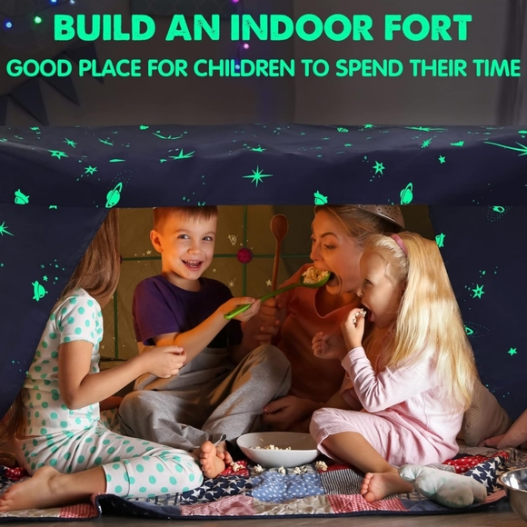 Tiny Land Glow In The Dark Space Fort Tent 9.4" X 12.6" - Picture 3 of 9